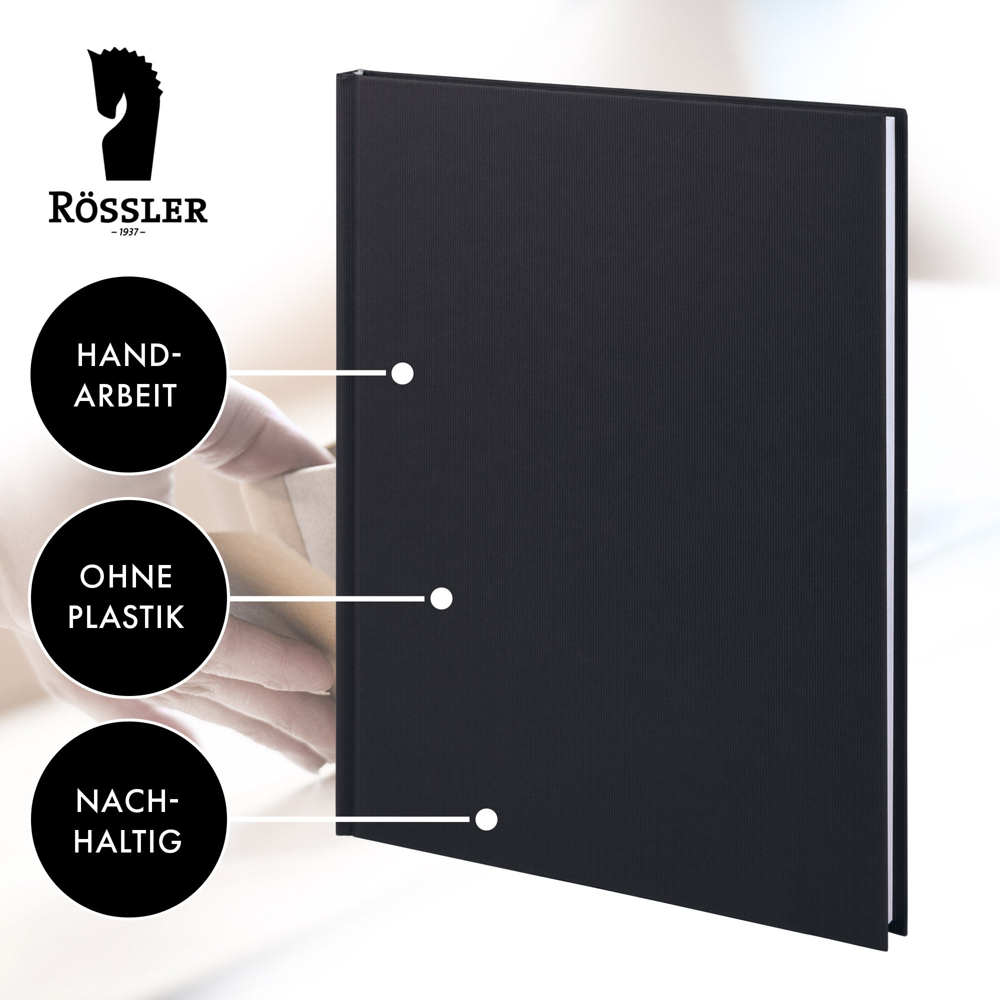 r-ssler-s-o-h-o-notizbuch-a4-hardcover-blanko-schwarz image 3