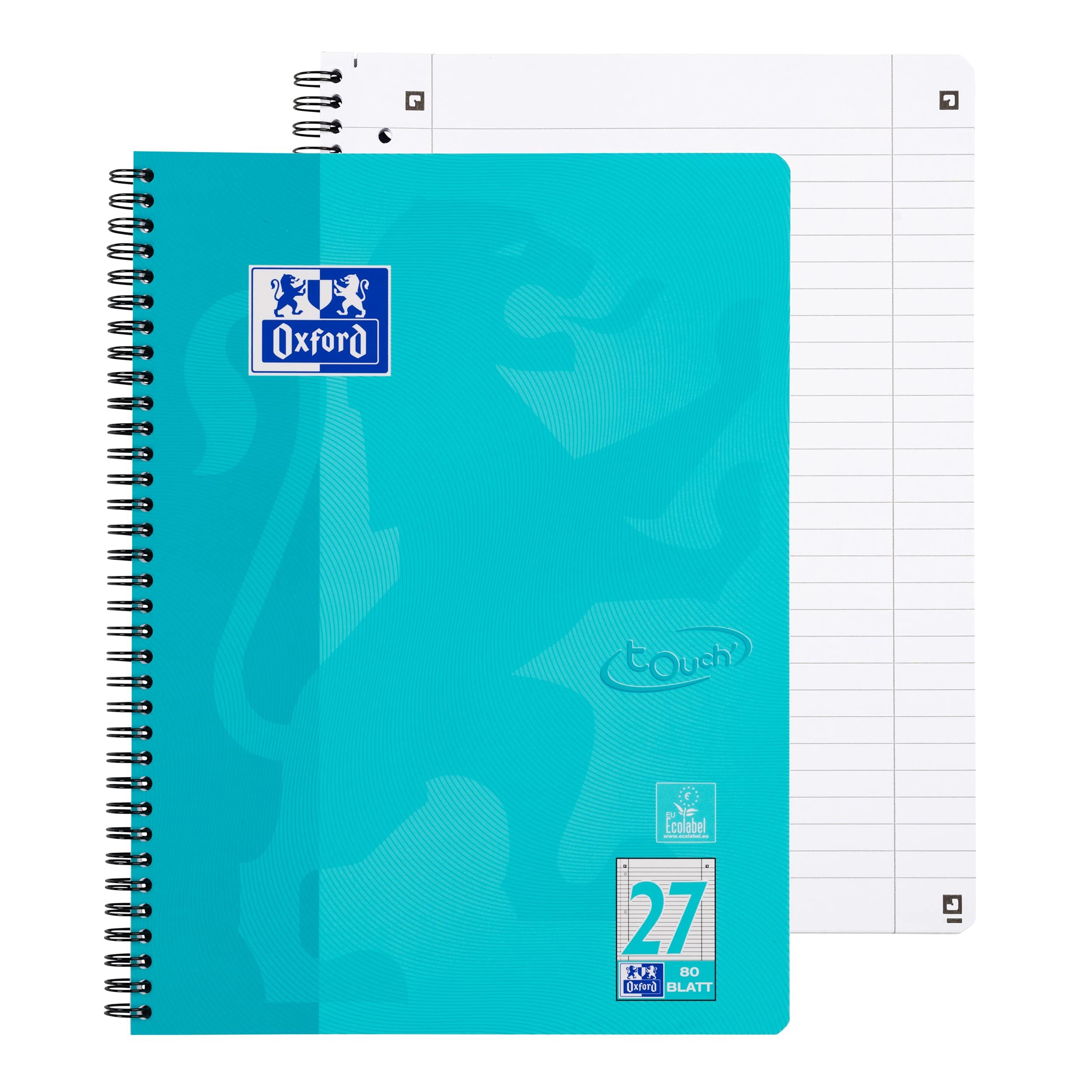 oxford-touch-collegeblock-a4-liniert-160-seiten-t-rkis-10-st-ck image 2