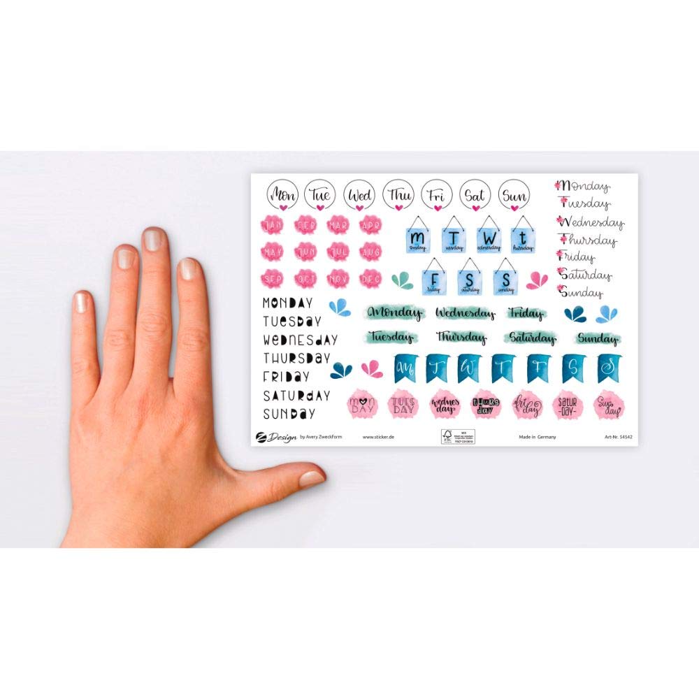 avery-zweckform-54542-dekosticker-wochentage-monate-136-st-ck-a5 image 3