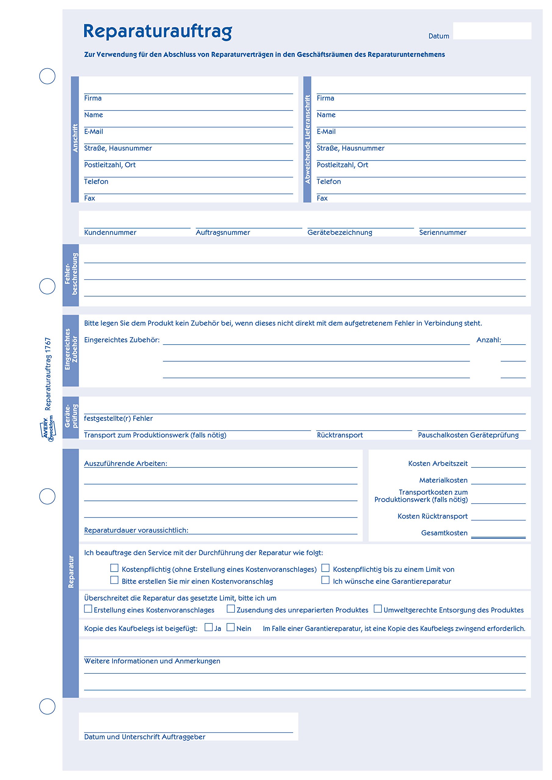 avery-zweckform-1767-reparaturauftrag-a4-selbstdurchschreibend-2x40-blatt-wei-ge image 2
