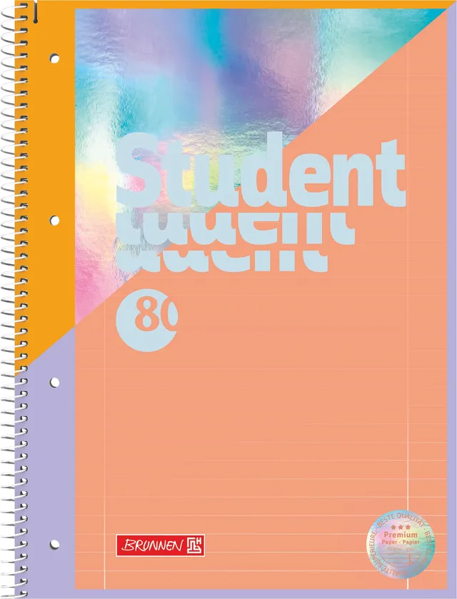 brunnen-collegeblock-premium-student-intoxicate-a4-lin-27-80-blatt-koralle image 1