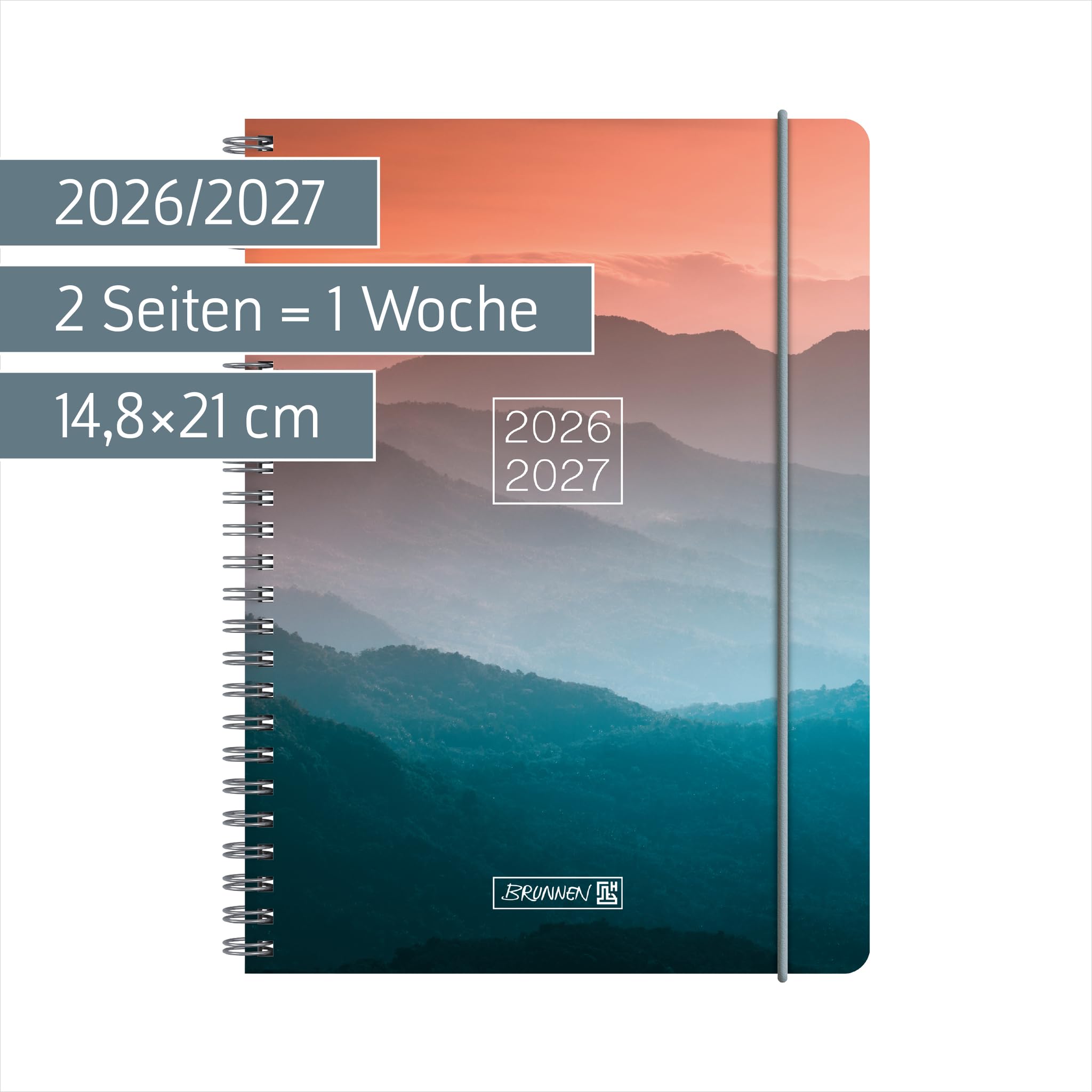 brunnen-sch-lerkalender-2026-2027-misty-sunset-a5-2-seiten-1-woche-18-monate image 2