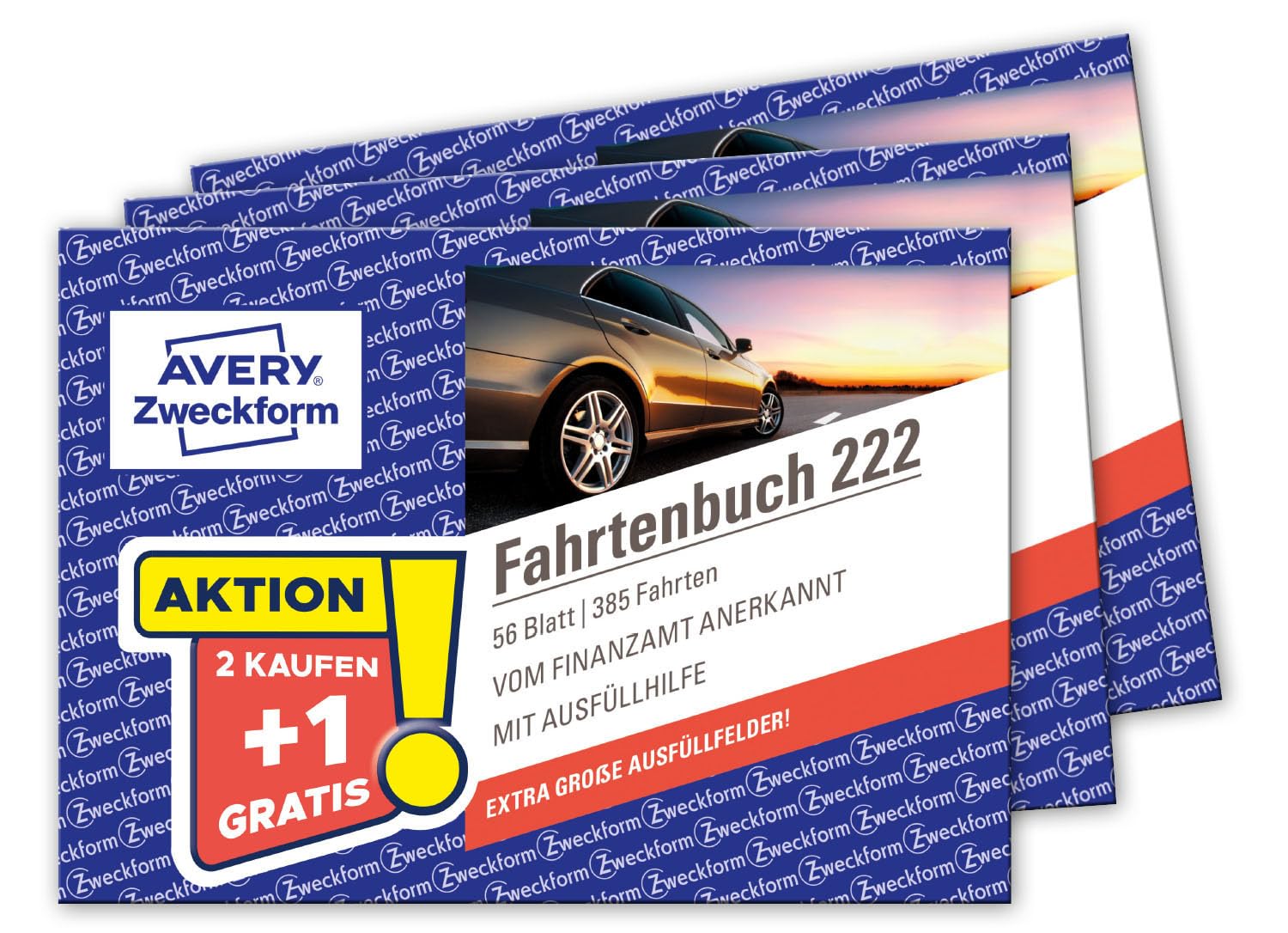 avery-zweckform-222-3p-fahrtenbuch-pkw-softcover-a6-quer-3er-set-385-fahrten image 1