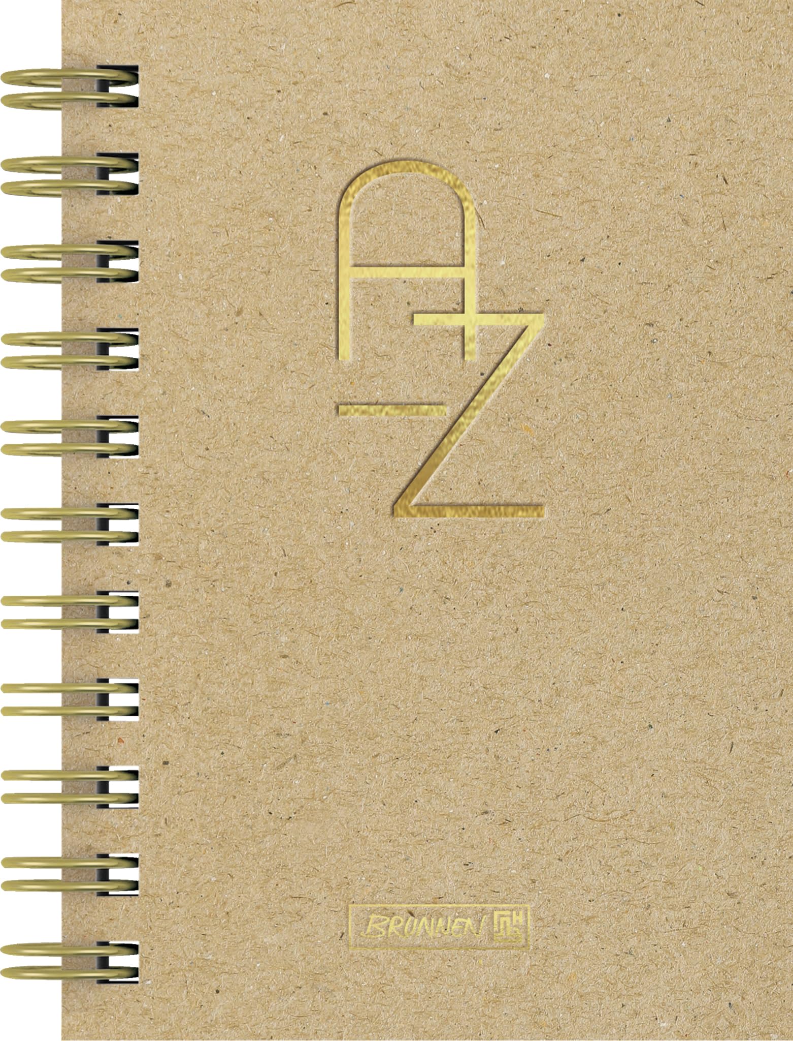 brunnen-adressbuch-wire-spirale-a6-128-seiten-caramel-a-z-register image 1