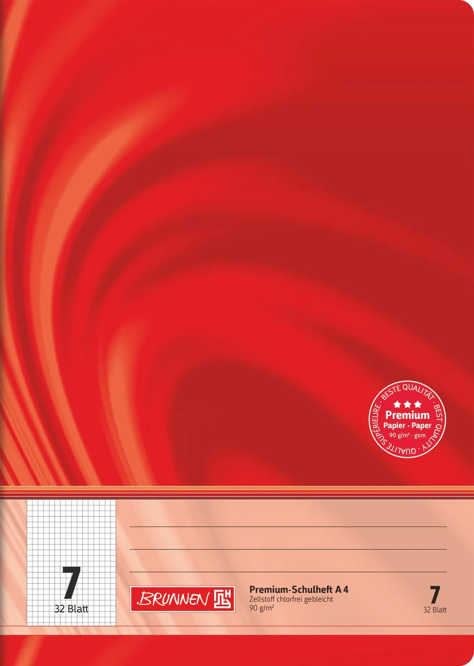 brunnen-premium-schulheft-104440702-din-a4-lineatur-7-kariert-32-blatt image 1
