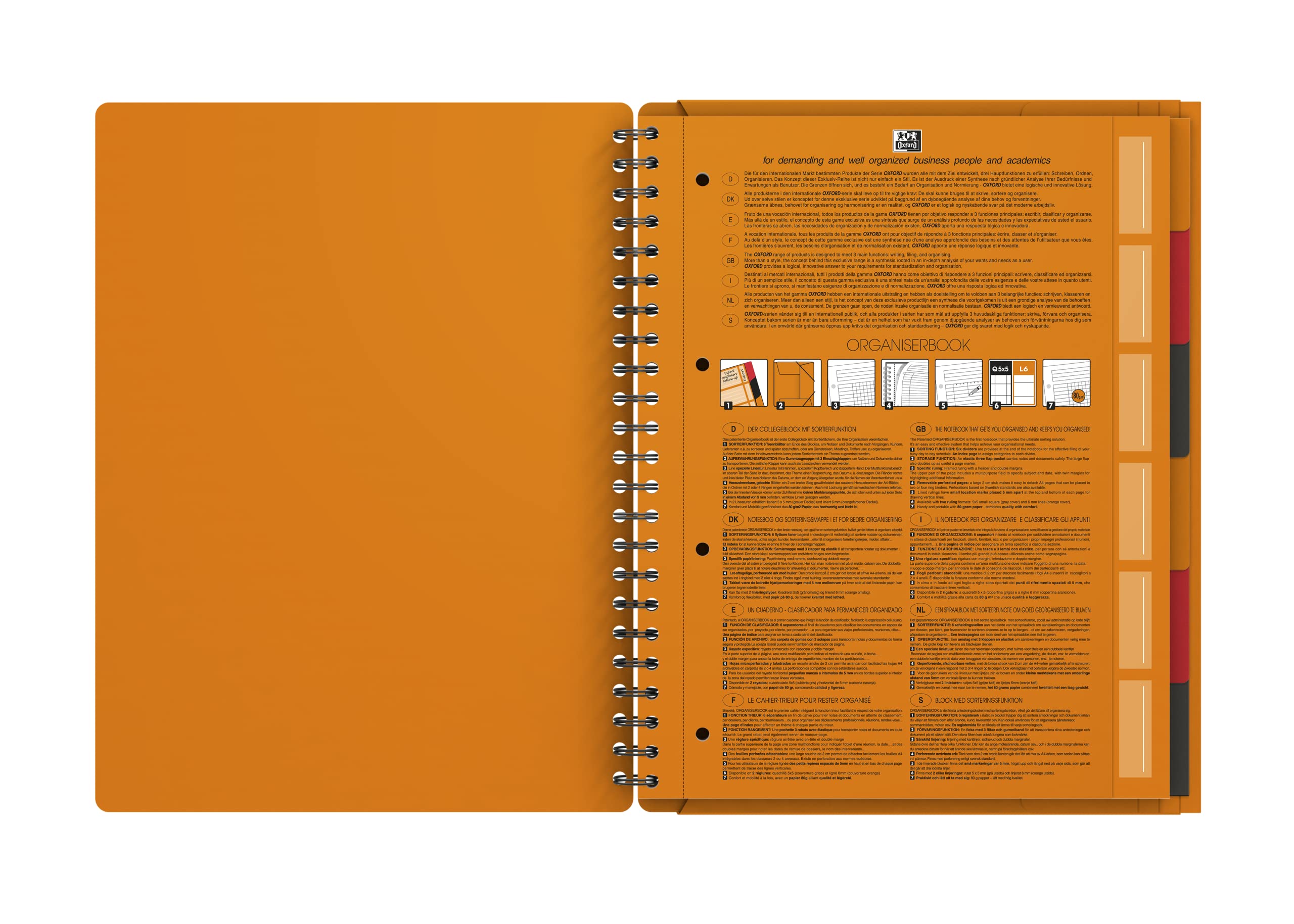 oxford-organiserbook-international-a4-liniert-160-seiten-mit-6-registern image 3