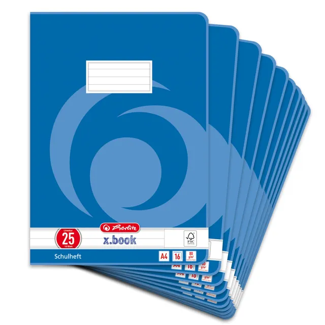 herlitz-schulheft-a4-lineatur-25-liniert-16-blatt-10-st-ck image 1