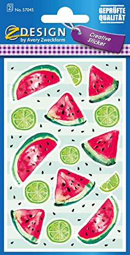 avery-zweckform-z-design-57045-deko-sticker-melone-lemon-30-aufkleber image 5