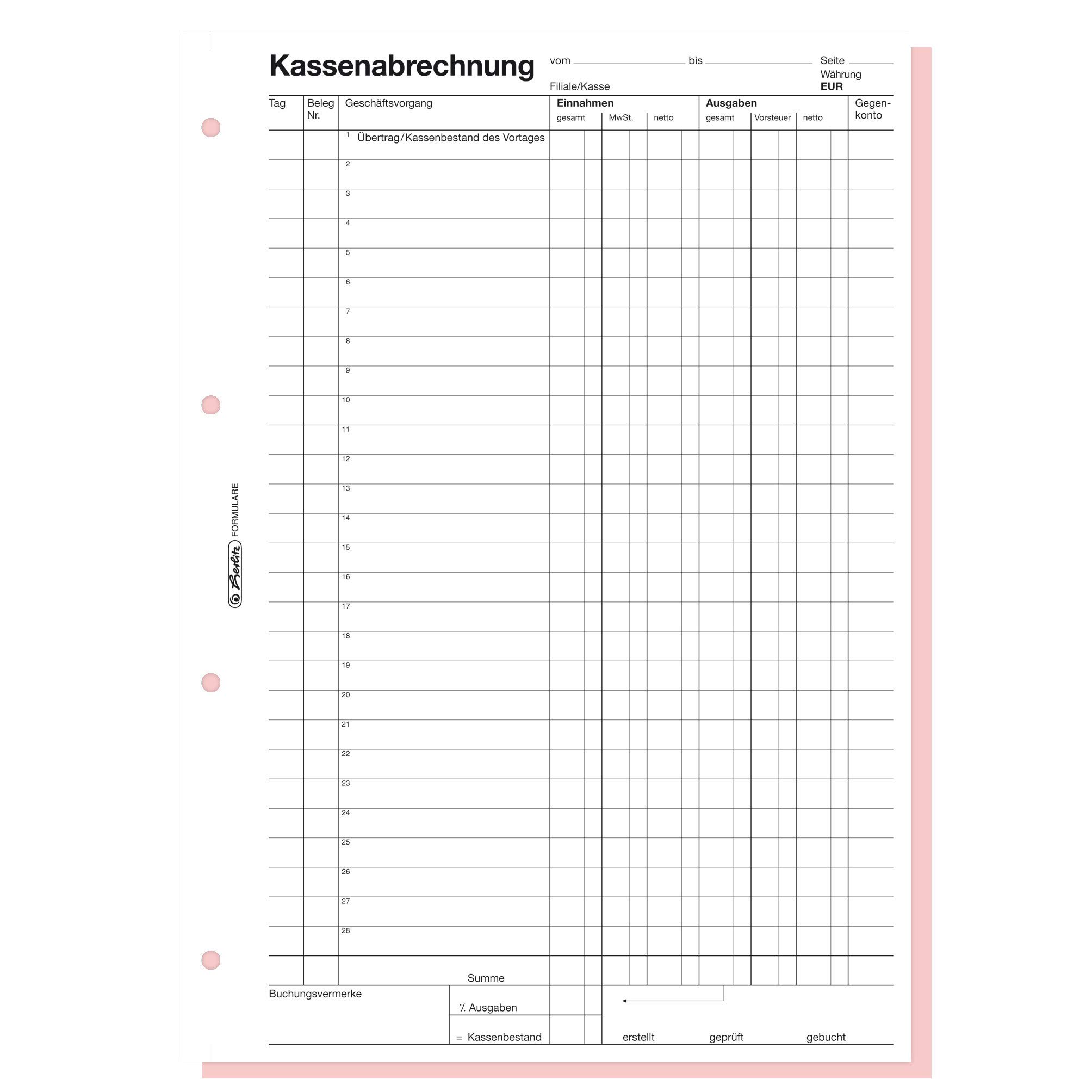 herlitz-kassenabrechnungsbuch-502-a4-2x50-blatt image 3