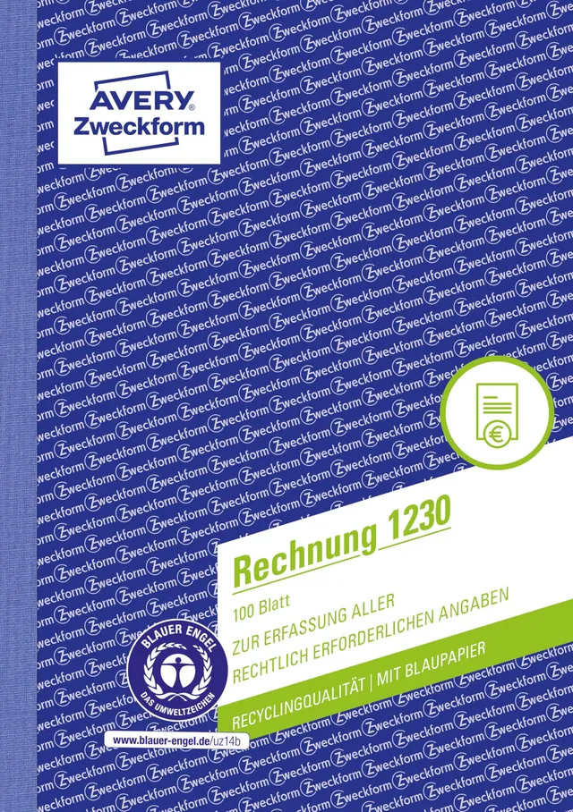 avery-zweckform-1230-rechnung-a5-100-blatt-recycling-wei image 1