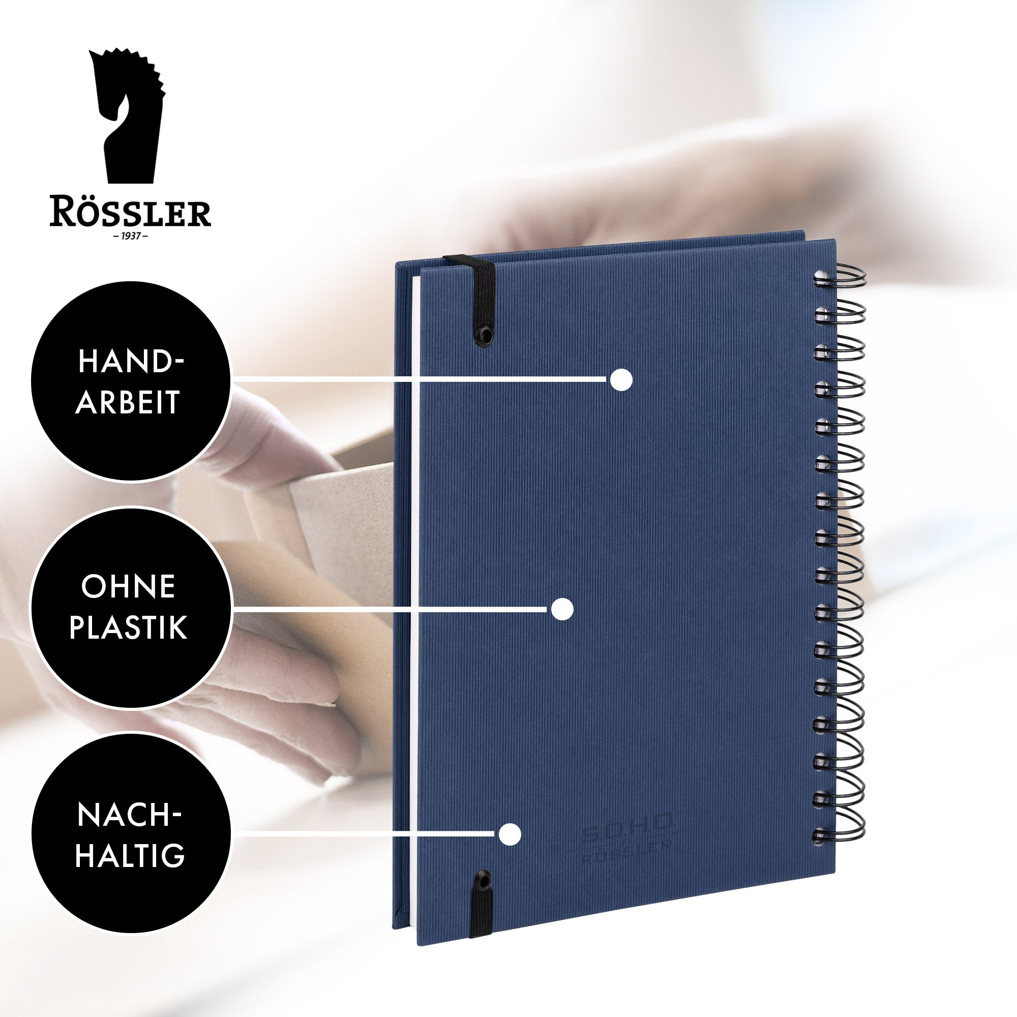 r-ssler-s-o-h-o-notizbuch-a5-hardcover-blanko-mit-gummizug-navy-blau image 3