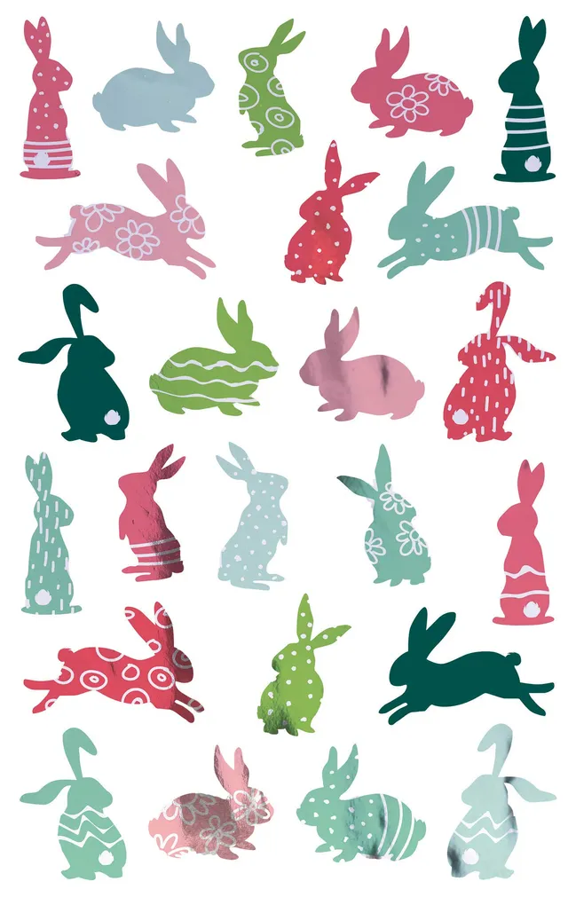 avery-zweckform-39185-ostersticker-24-aufkleber-hasenmotive-effektfolie-metallop image 1