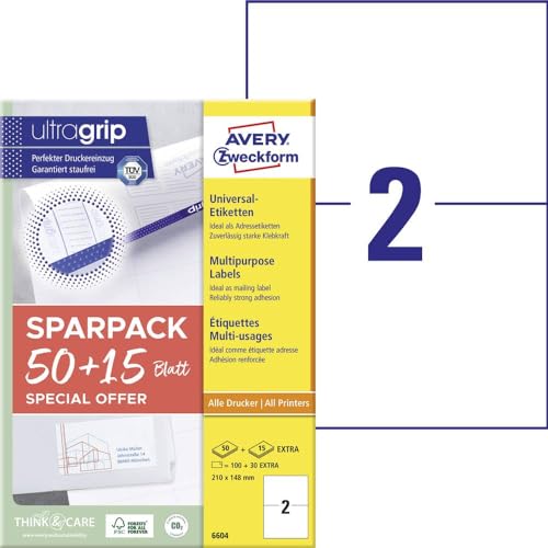 avery-zweckform-6604-universal-etiketten-210x148-mm-wei-130-versandetiketten-65- image 2