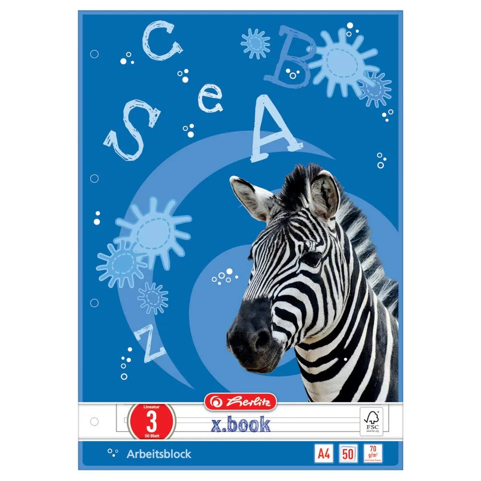 herlitz-arbeitsblock-x-book-a4-lineatur-3-liniert-50-blatt-5-st-ck image 1