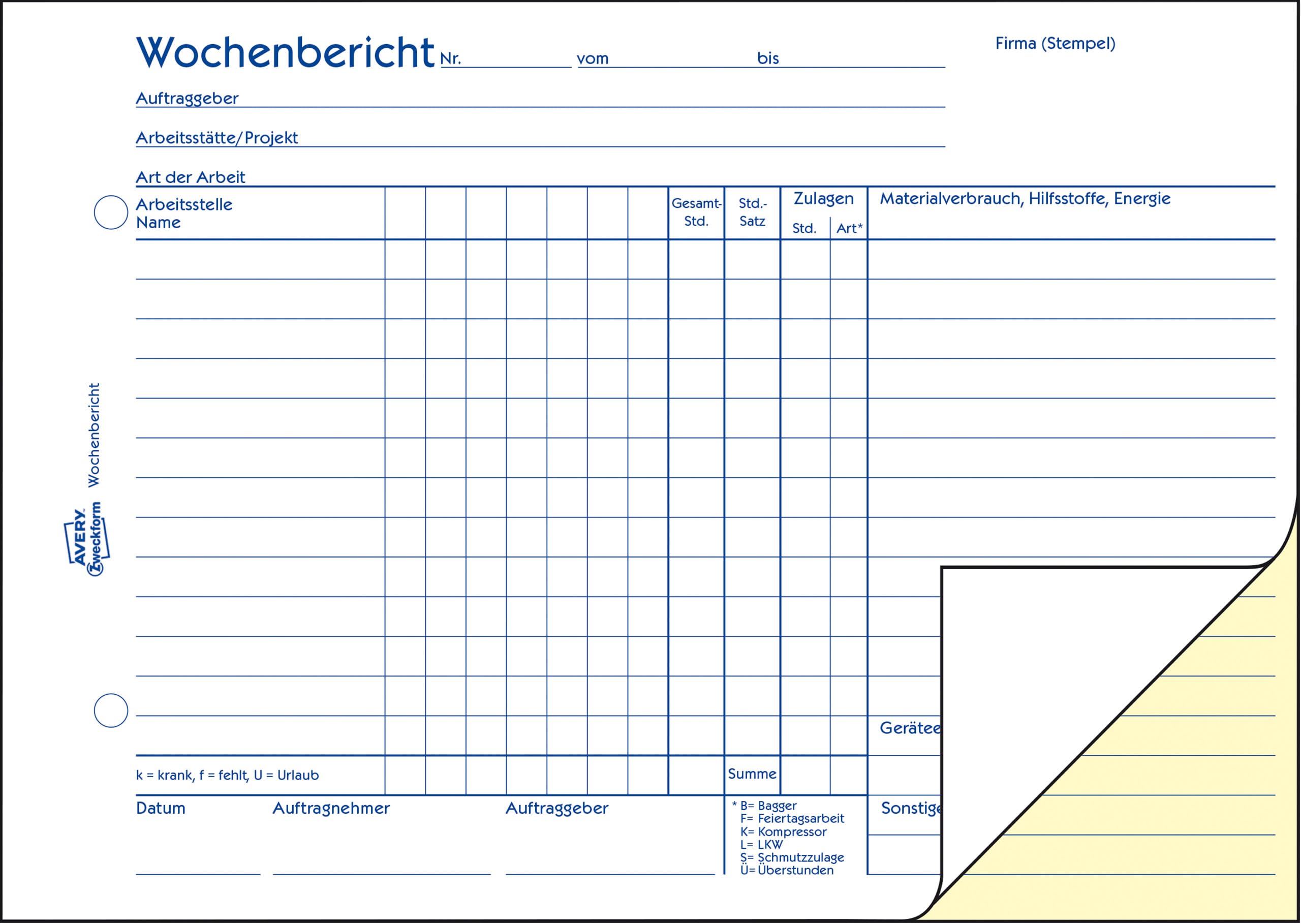 avery-zweckform-1311-5-wochenbericht-a5-quer-5er-pack-mit-2x50-blatt-und-blaupap image 3