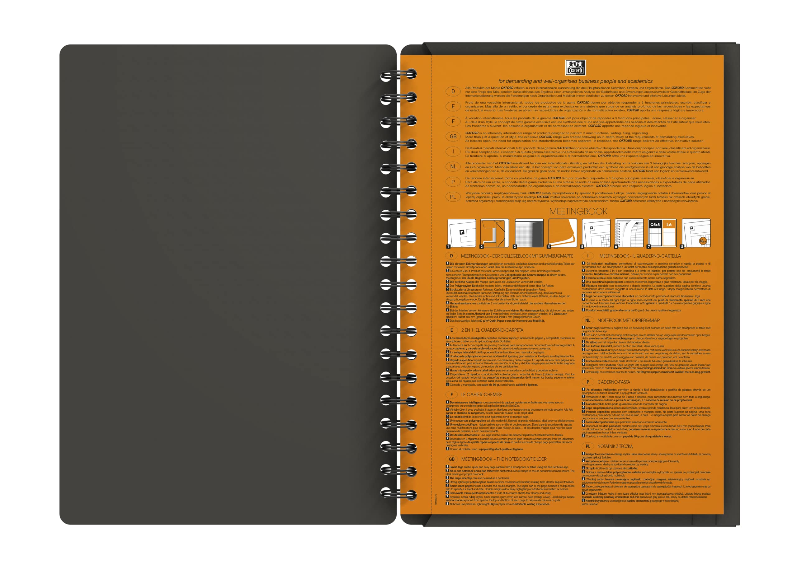 oxford-meetingbook-international-b5-kariert-160-seiten-mit-gummizugmappe-5er-pac image 3