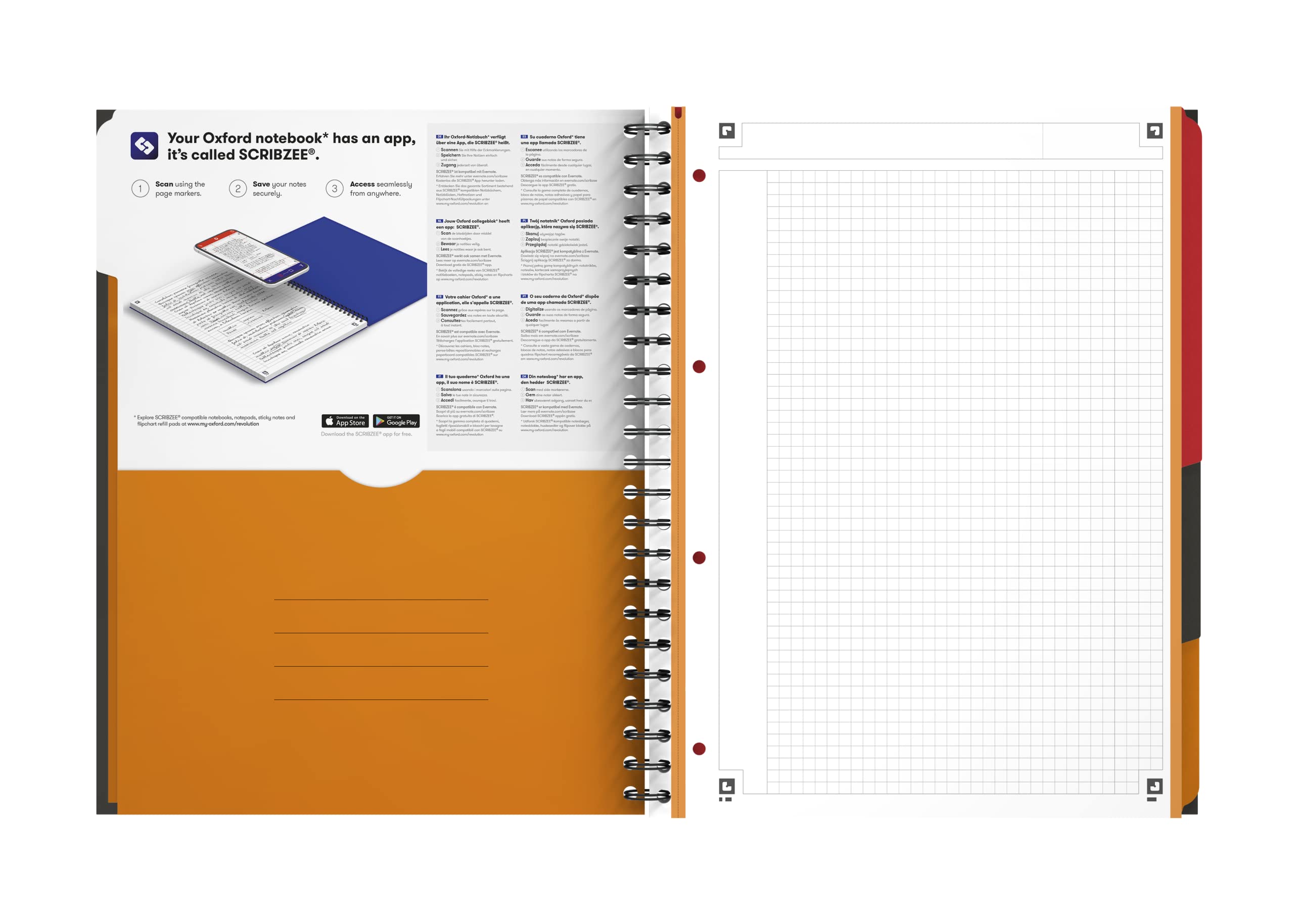 oxford-filingbook-international-a4-kariert-5x-200-seiten-mit-4-farb-rand-registe image 4
