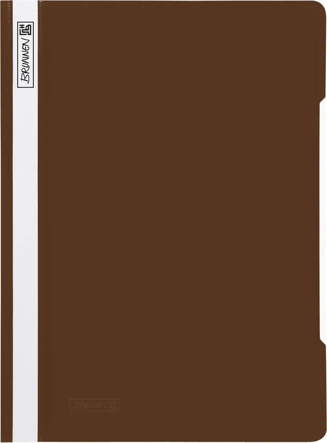brunnen-schnellhefter-a4-pvc-folie-dunkelbraun-mit-deckblatt image 1