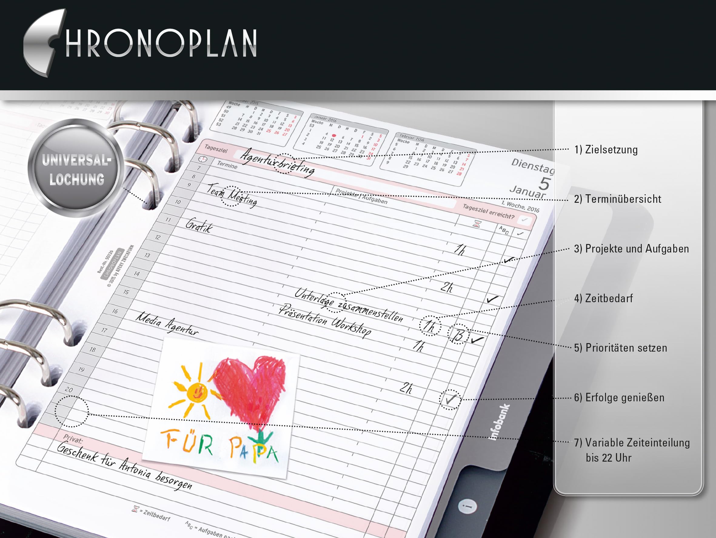 chronoplan-50257-kalendereinlage-2027-wochenplan-midi-96x172-mm-1-woche-auf-2-se image 2