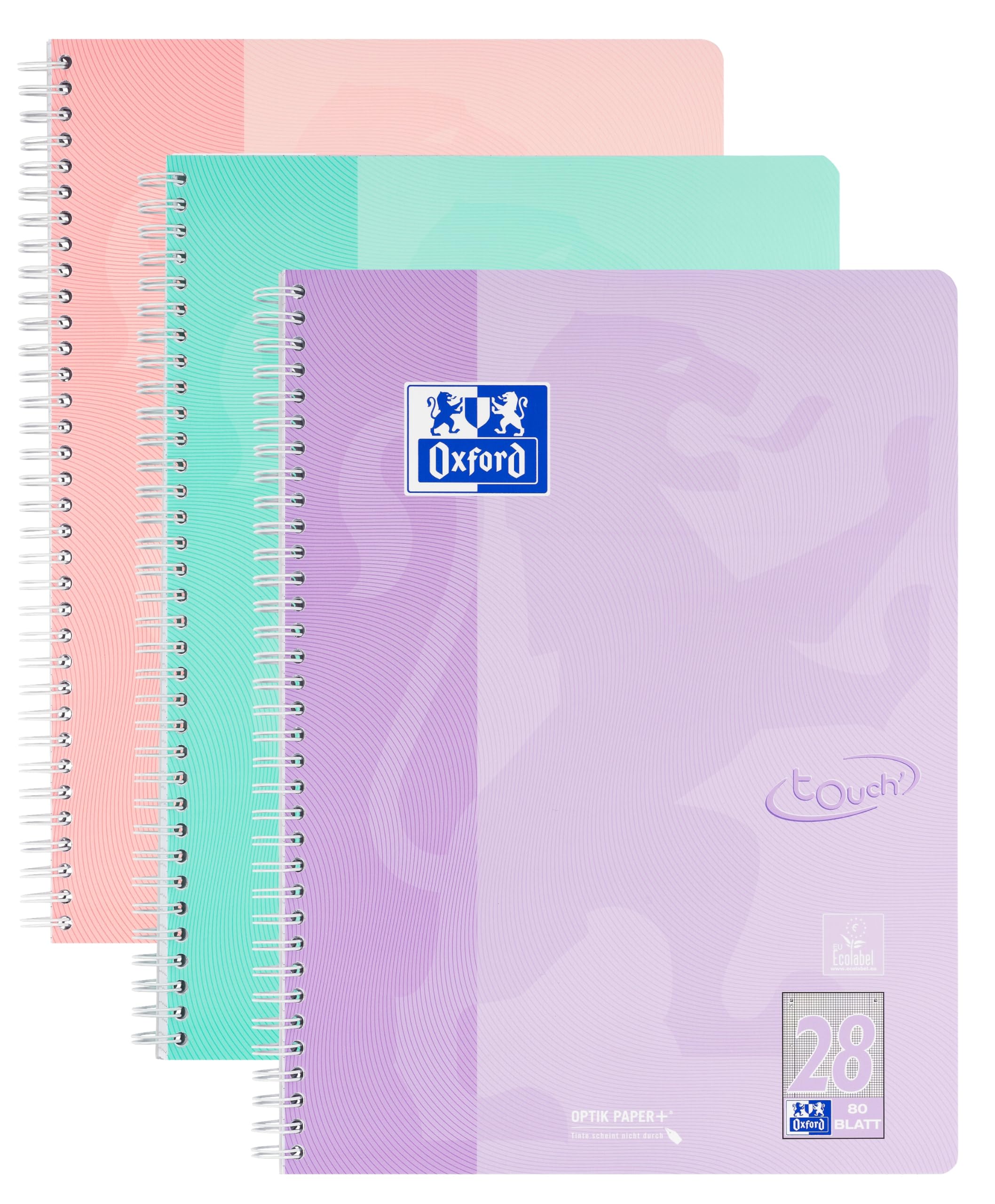 oxford-touch-a4-collegeblock-kariert-pastell-sortiert-80-blatt-3-st-ck image 1