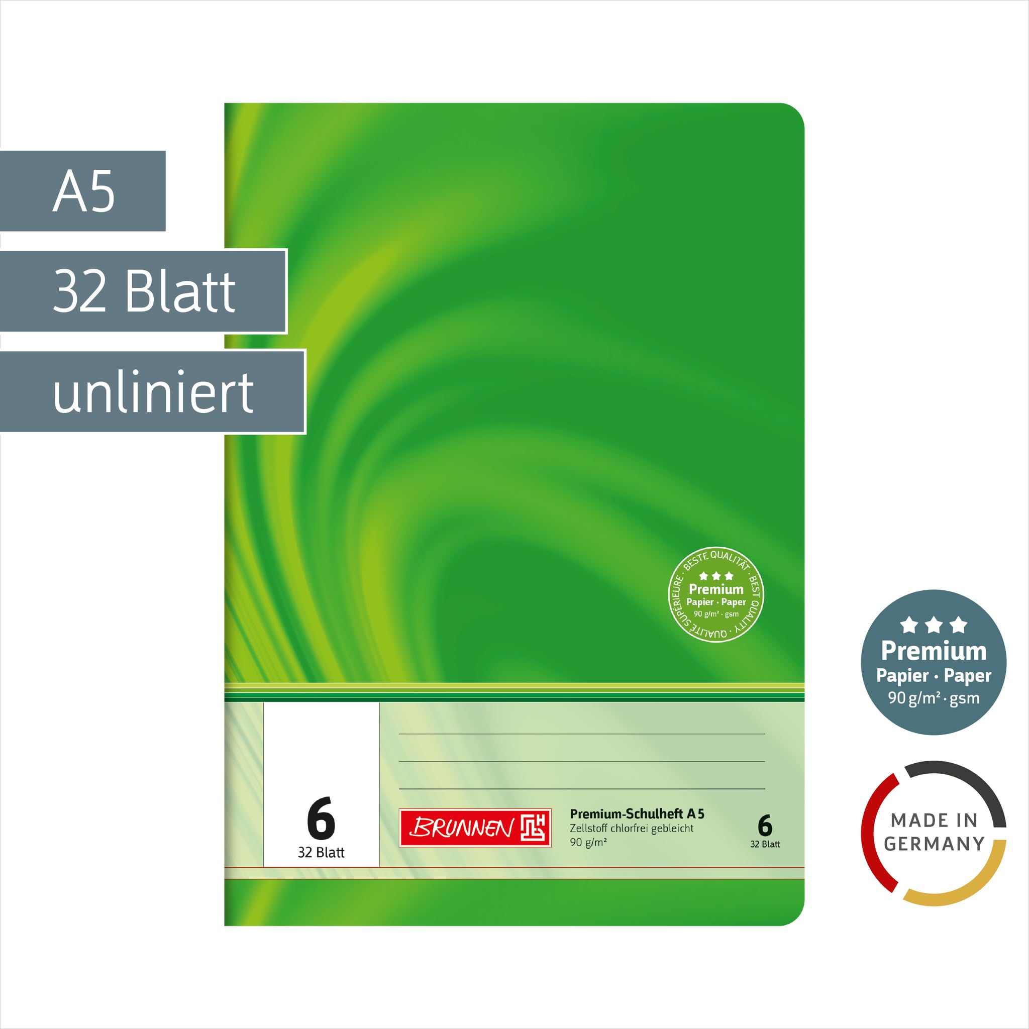 brunnen-premium-schulheft-din-a5-32-blatt-doppelheft-lineatur-6-unliniert image 2