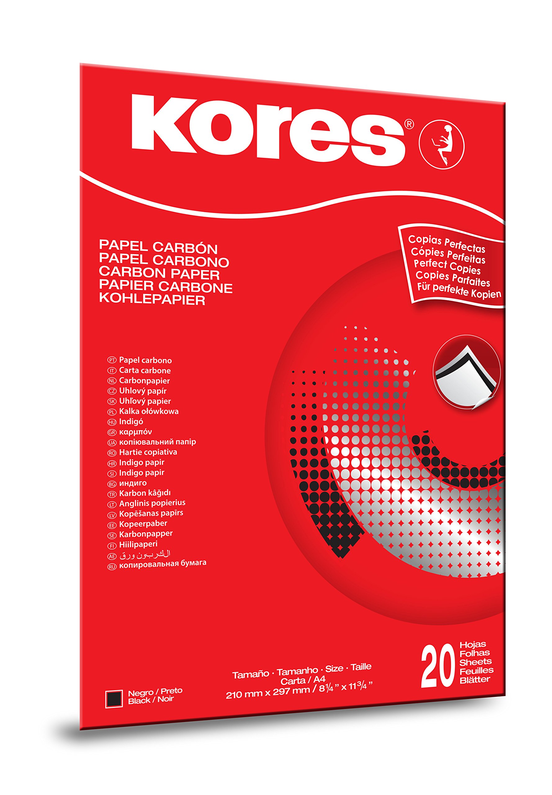 kores-kohlepapier-schwarz-a4-21-x-29-7-cm-20-blatt image 1
