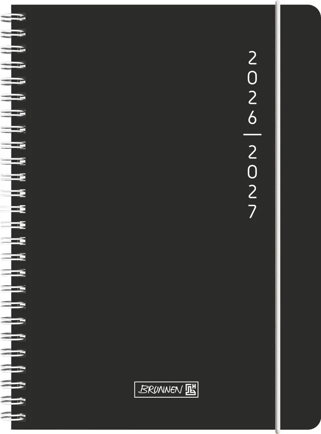 brunnen-sch-lerkalender-2026-2027-plain-black-a5-kunststoff-einband image 1