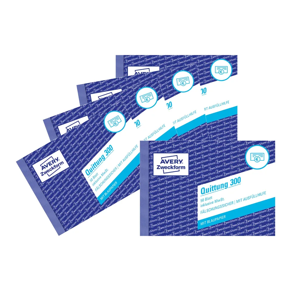 avery-zweckform-300-5-quittungsblock-a6-quer-50-blatt-mit-blaupapier-5er-pack-we image 1