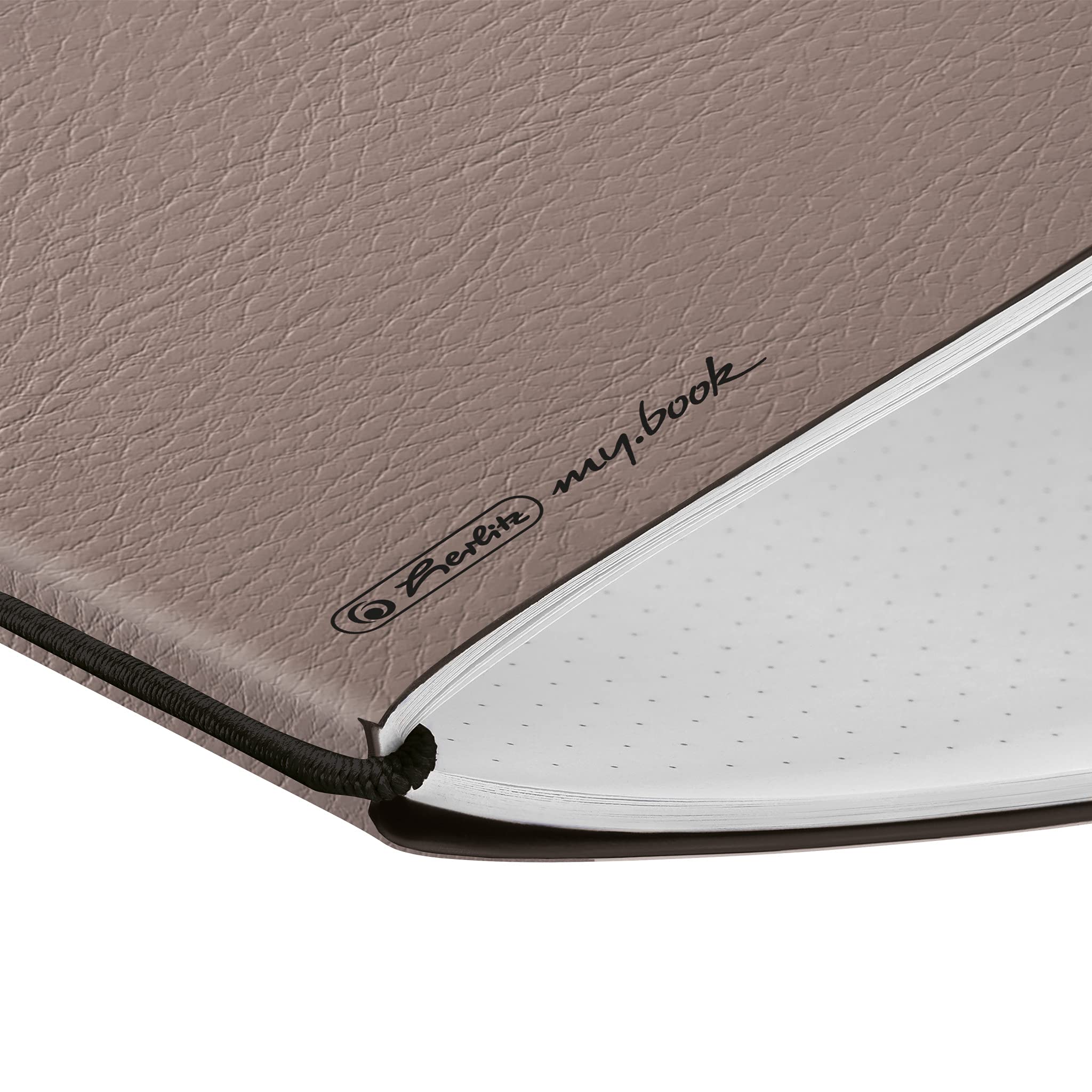 herlitz-notizheft-flex-a6-40-blatt-punktiert-lederoptik-taupe-1-st-ck image 4