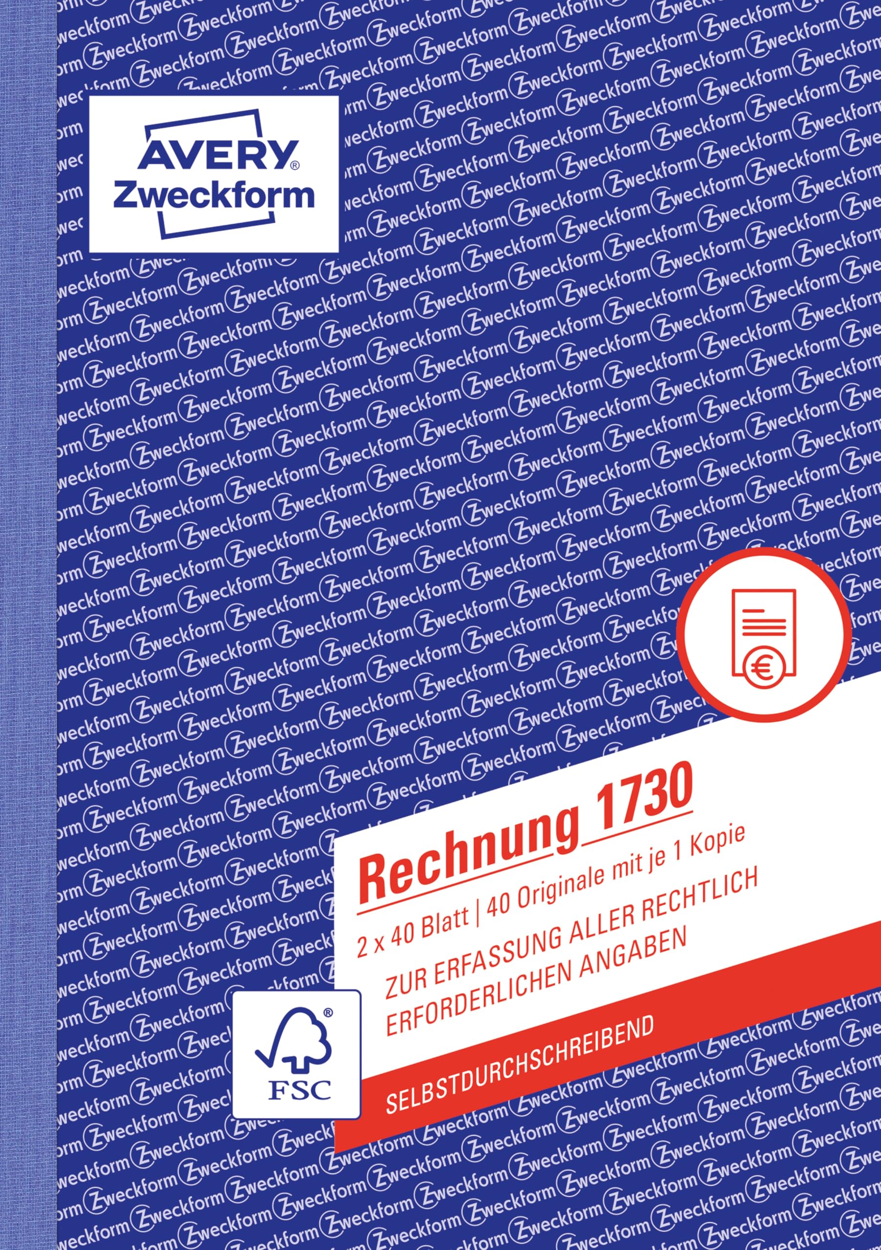 avery-zweckform-1730-rechnungsbuch-a5-2x40-blatt-selbstdurchschreibend-wei-gelb image 1