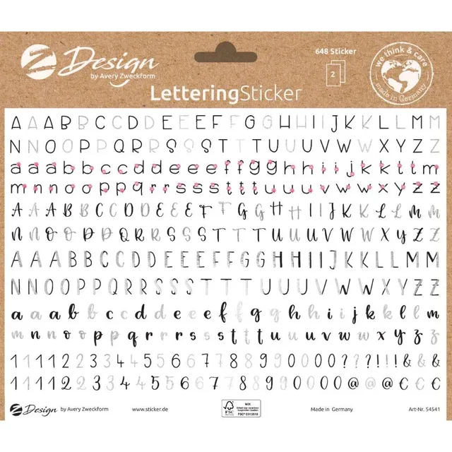 avery-zweckform-54541-deko-sticker-buchstaben-und-zahlen-648-aufkleber-a5-schwar image 1