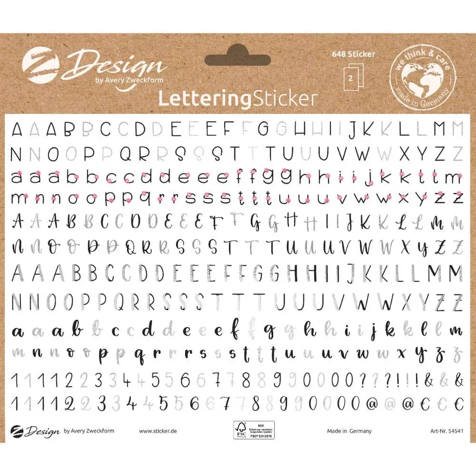 avery-zweckform-54541-deko-sticker-buchstaben-und-zahlen-648-aufkleber-a5-schwar image 1