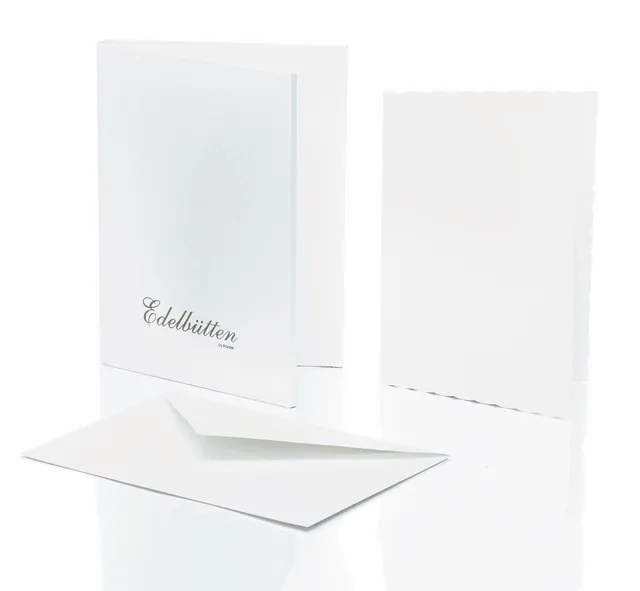 r-ssler-briefpapier-set-8er-wei-c6-umschl-ge-a6-karten-hammerschlagpr-gung image 1