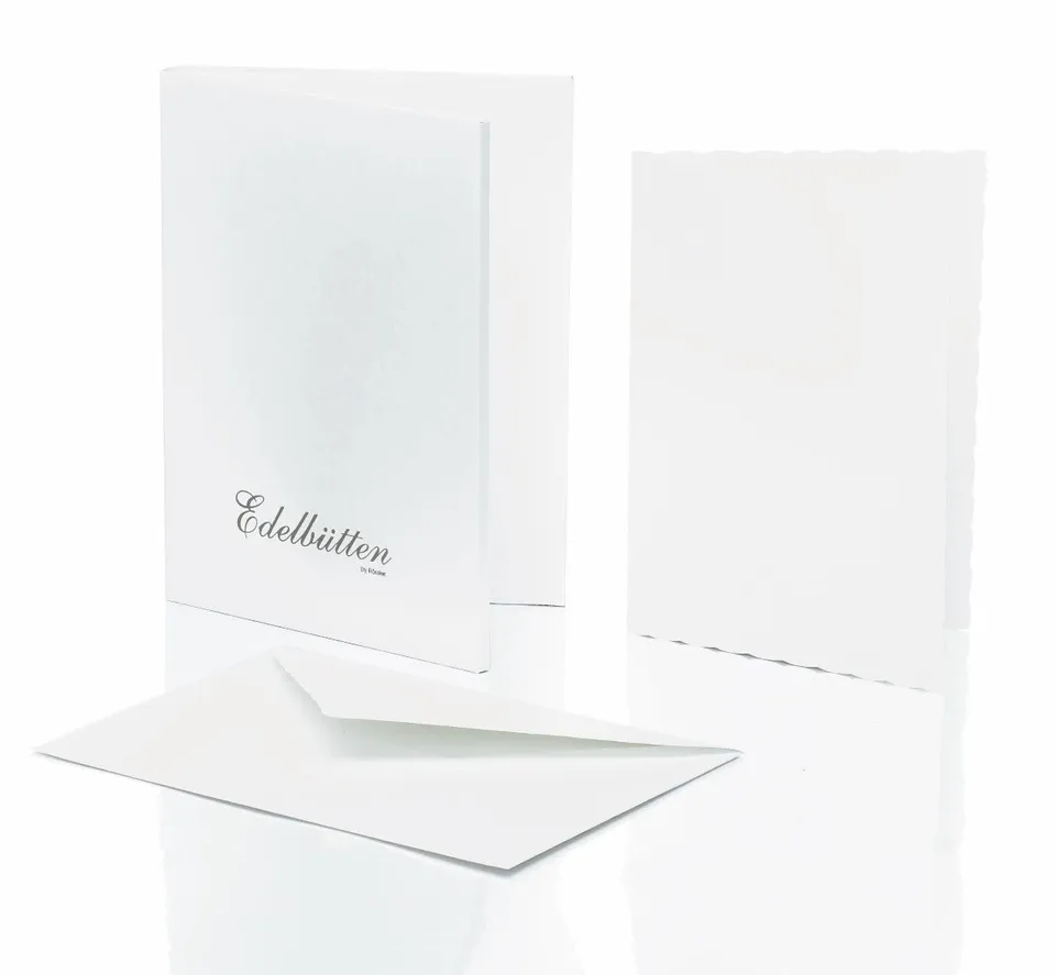 r-ssler-briefpapier-set-8er-wei-c6-umschl-ge-a6-karten-hammerschlagpr-gung image 1