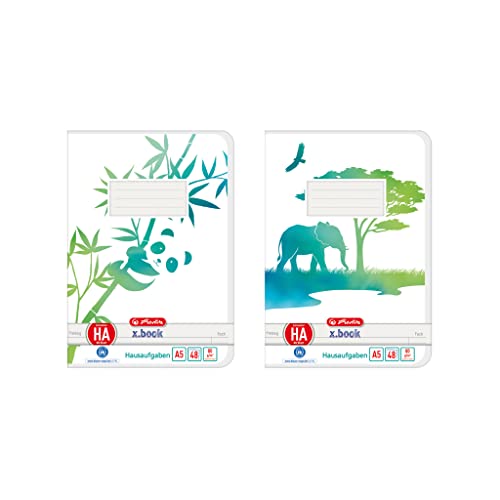 herlitz-aufgabenheft-a5-greenline-48-blatt-elefant-panda-4-st-ck image 2