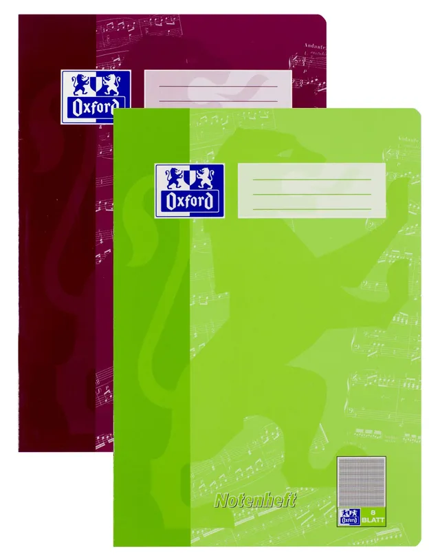 oxford-notenheft-a4-lineatur-14-8-blatt-15er-pack-gr-n-violett image 1