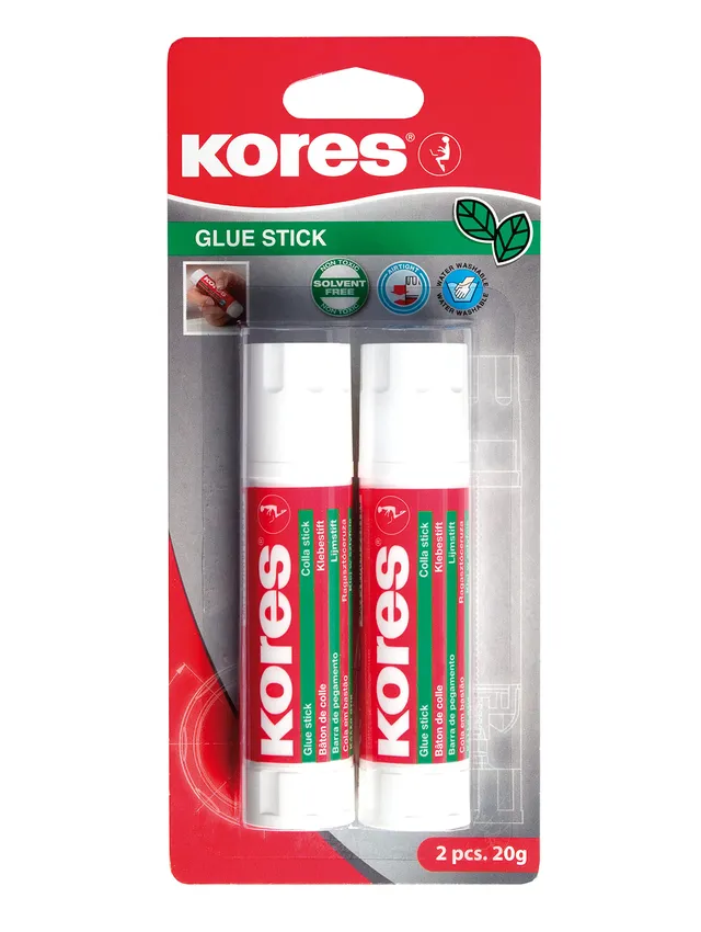 kores-klebestift-2x20g-bastelkleber-stark-haftend-auswaschbar image 1