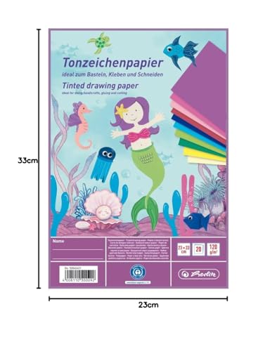 herlitz-tonzeichenpapierblock-23-x-33-cm-20-blatt-motiv-meerjungfrau image 4