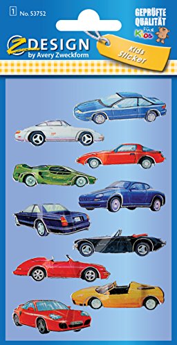 avery-zweckform-z-design-kinder-sticker-sportwagen-3d-10-aufkleber image 7