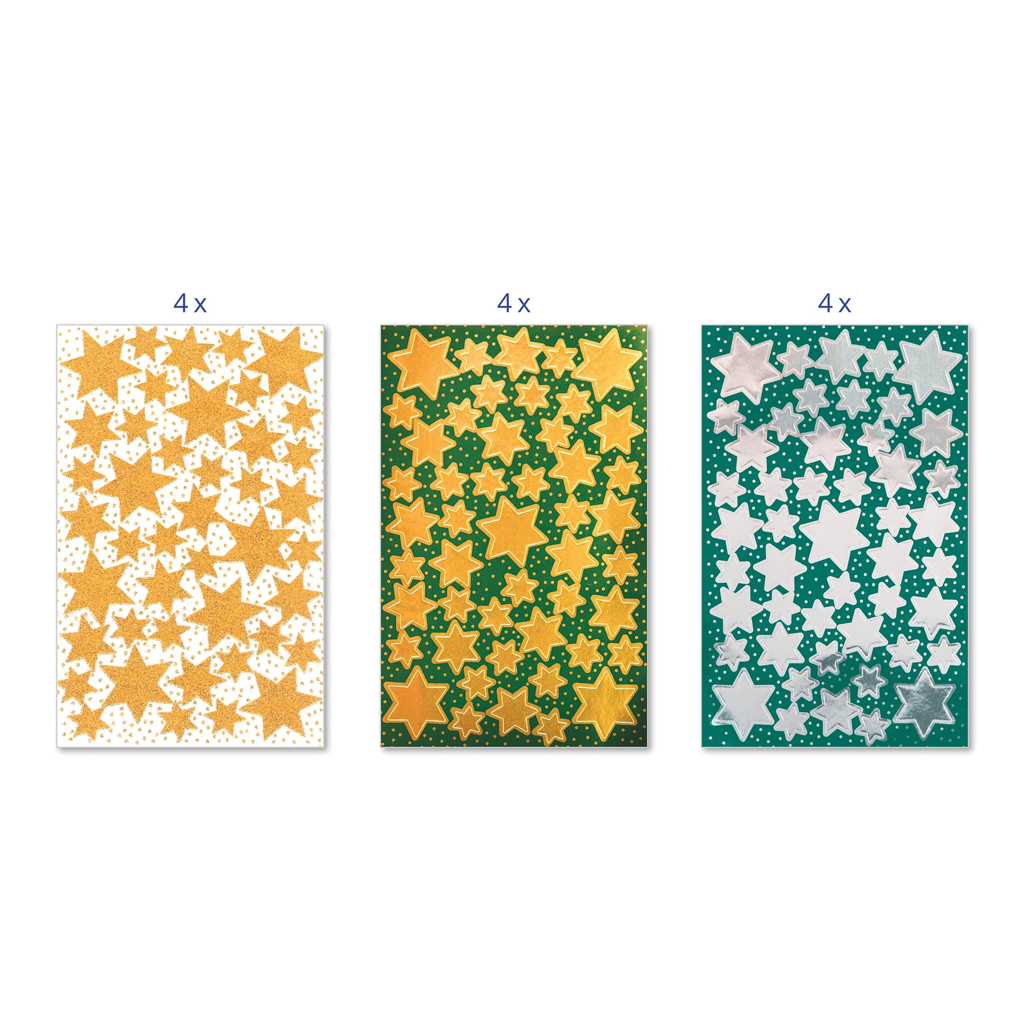 avery-zweckform-z-design-weihnachtssticker-sterne-556-st-ck-gold-silber-glitzer image 3