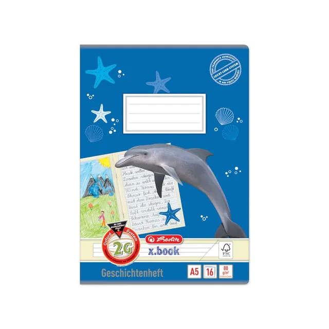 herlitz-x-book-geschichtenheft-a5-lineatur-2g-2-klasse-16-blatt-im-10er-pack image 1