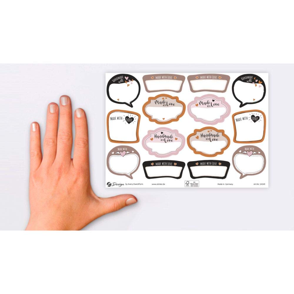 avery-zweckform-z-design-54549-marmeladenetiketten-made-with-love-bronze-28-st-c image 3