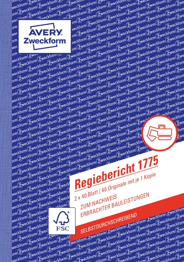 avery-zweckform-1775-regiebericht-a5-selbstdurchschreibend-2x40-blatt-wei-gelb image 1