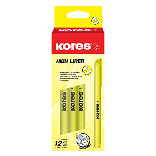 kores-high-liner-textmarker-gelb-keilspitze-12er-pack image 7