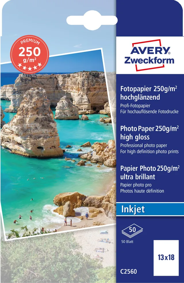 avery-zweckform-c2560-premium-inkjet-fotopapier-13x18cm-250g-m-50-blatt image 1