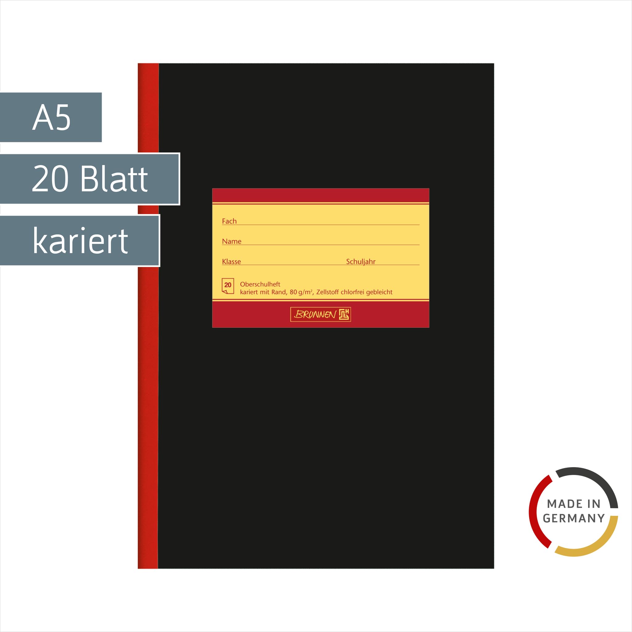 brunnen-oberschulheft-1045410-din-a5-20-blatt-lineatur-10-kariert-mit-rand image 2
