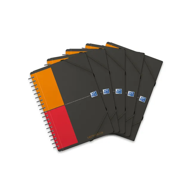 oxford-meetingbook-international-b5-kariert-160-seiten-mit-gummizugmappe-5er-pac image 1