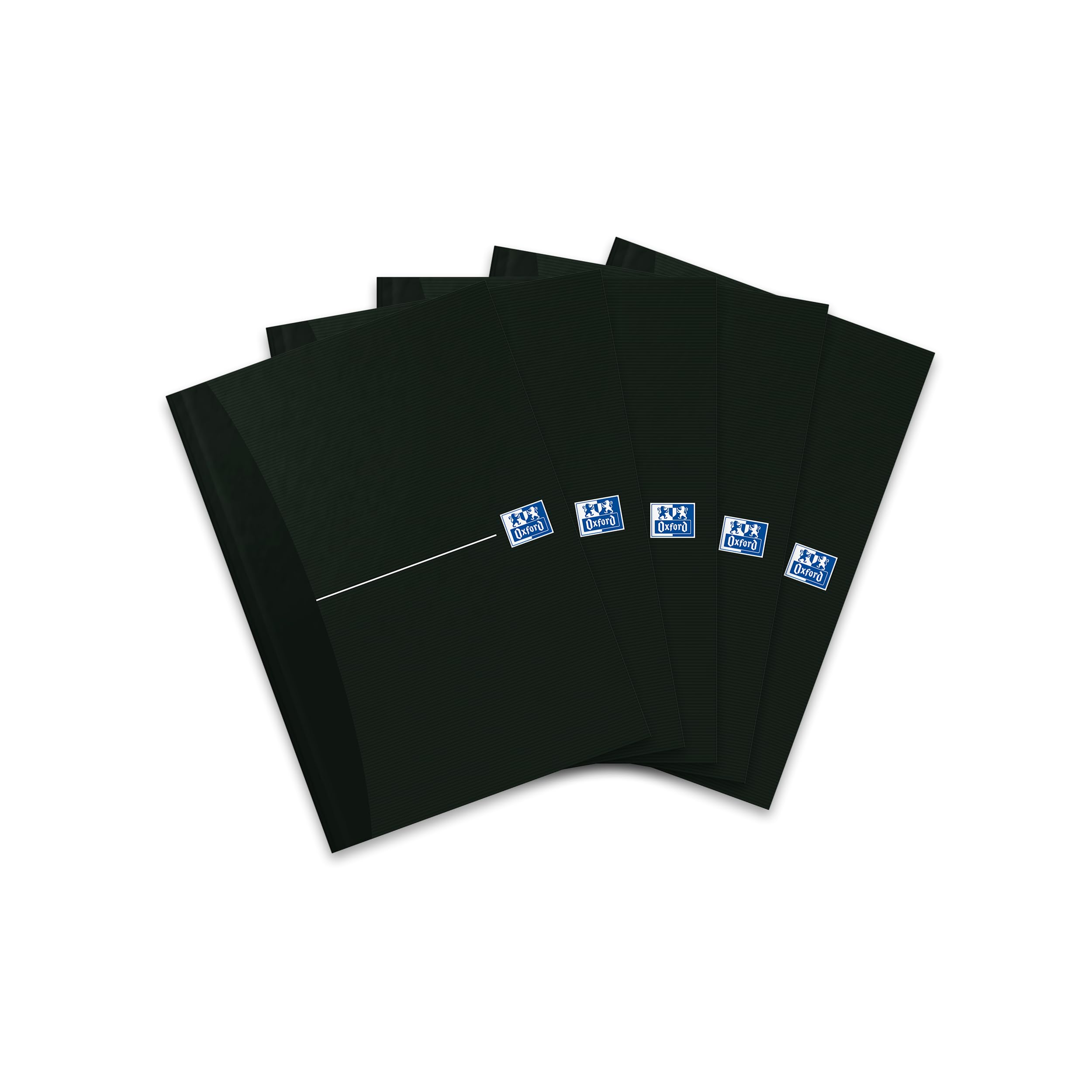 oxford-gebundenes-buch-a5-liniert-192-seiten-smart-black-5er-pack-schwarz image 1