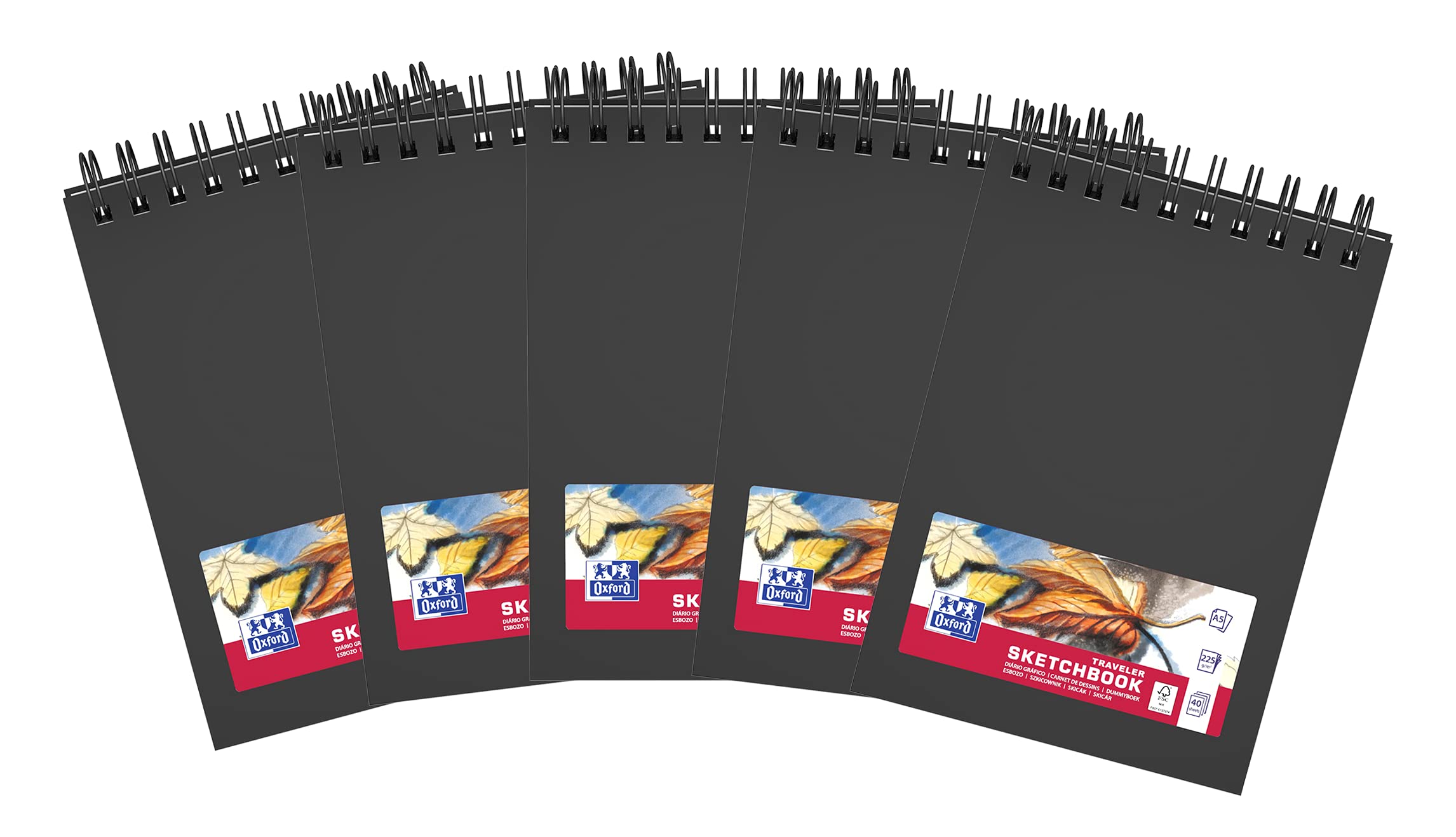 oxford-skizzen-block-a5-hardcover-spiral-225g-schwarz image 8