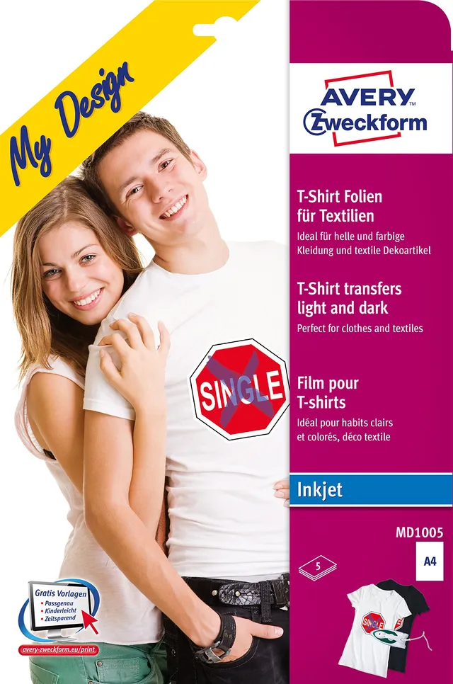 avery-zweckform-md1005-textilfolien-a4-f-r-helle-textilien-5-b-gelfolien-inkjet image 1